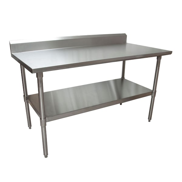 Bk Resources Work Table Stainless Steel With Undershelf, 5" Backsplash 60"Wx30"D VTTR5-6030 - main